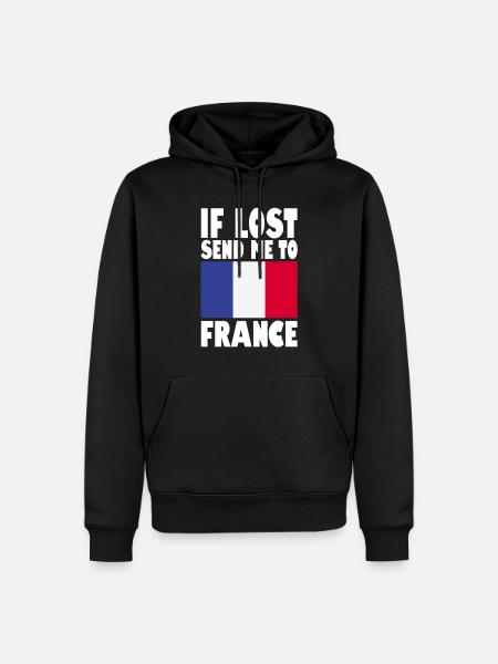 France Flag Slogan - Men’s Premium Organic Hoodie - black