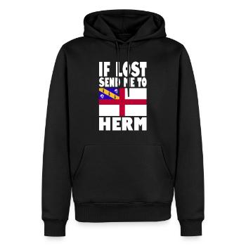 Herm Flagge Spruch - Männer Premium Bio Hoodie - Schwarz - Vorne - Nico (187cm)