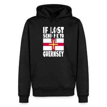 Guernsey Flagge Spruch - Männer Premium Bio Hoodie - Schwarz - Vorne - Nico (187cm)