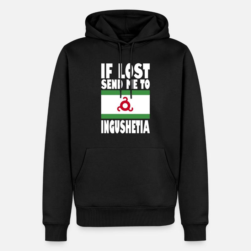 Ingushetia Flagge Spruch - Männer Premium Bio Hoodie - Schwarz