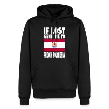 French Polynesia Flag Saying - Men’s Premium Organic Hoodie - black - Front - Nico (187cm)