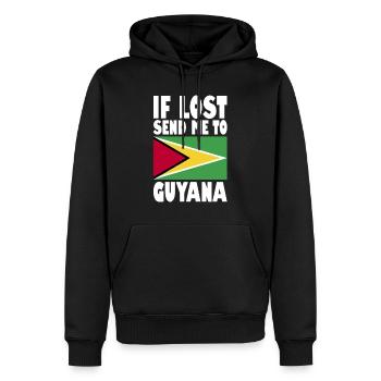 Drapeau du Guyana - Sweat à capuche Premium bio Homme - noir - Devant - Nico (187cm)