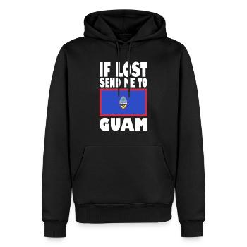 Guam Flagge Spruch - Männer Premium Bio Hoodie - Schwarz - Vorne - Nico (187cm)