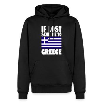 Drapeau de la Grèce - Sweat à capuche Premium bio Homme - noir - Devant - Nico (187cm)