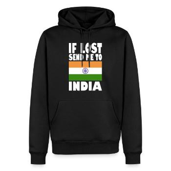 Drapeau de l’Inde - Sweat à capuche Premium bio Homme - noir - Devant - Nico (187cm)