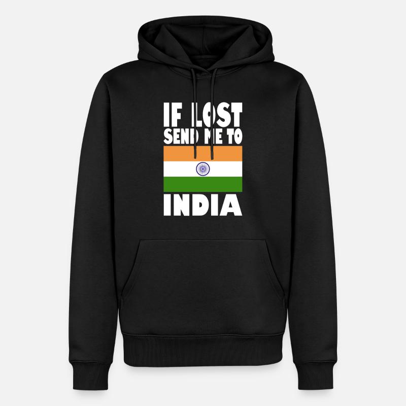 Drapeau de l’Inde - Sweat à capuche Premium bio Homme - noir