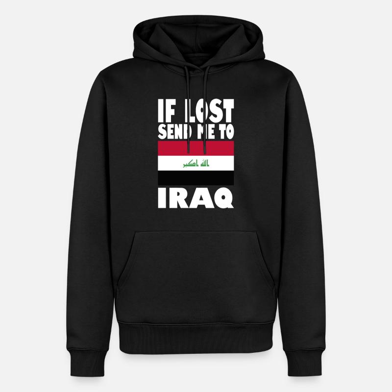 Irak Flagge Spruch - Männer Premium Bio Hoodie - Schwarz