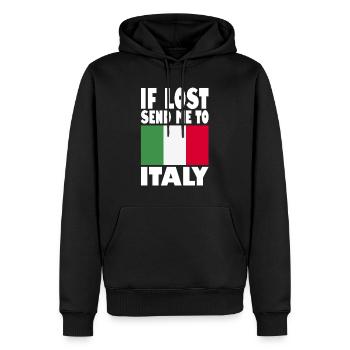 Italien Flagge Spruch - Männer Premium Bio Hoodie - Schwarz - Vorne - Nico (187cm)