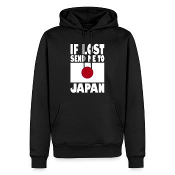 Drapeau du Japon - Sweat à capuche Premium bio Homme - noir - Devant - Nico (187cm)