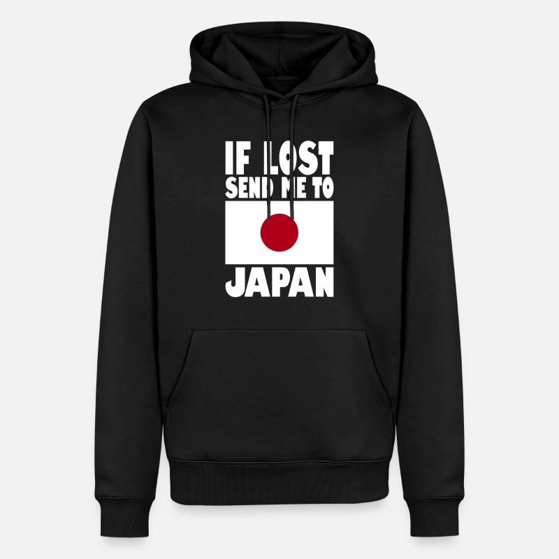 Japan Flagge Spruch - Männer Premium Bio Hoodie - Schwarz