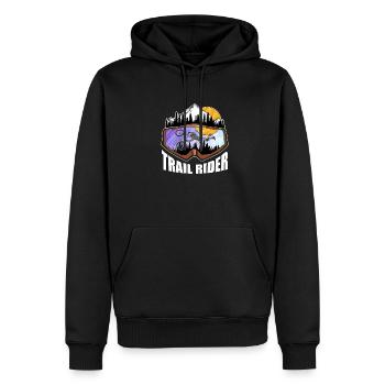 Mountain Bike Trail Rider für MTB Downhill Fahrer - Männer Premium Bio Hoodie - Schwarz - Vorne - Nico (187cm)