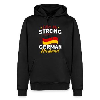 Deutsche Herkunft Deutschland Deutscher Stolz - Männer Premium Bio Hoodie - Schwarz - Vorne - Nico (187cm)