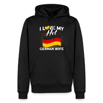 Deutsche Herkunft Deutschland Deutscher Stolz - Männer Premium Bio Hoodie - Schwarz - Vorne - Nico (187cm)