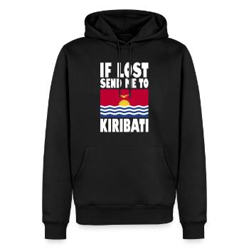 Kiribati Flagge Spruch - Männer Premium Bio Hoodie - Schwarz - Vorne - Nico (187cm)
