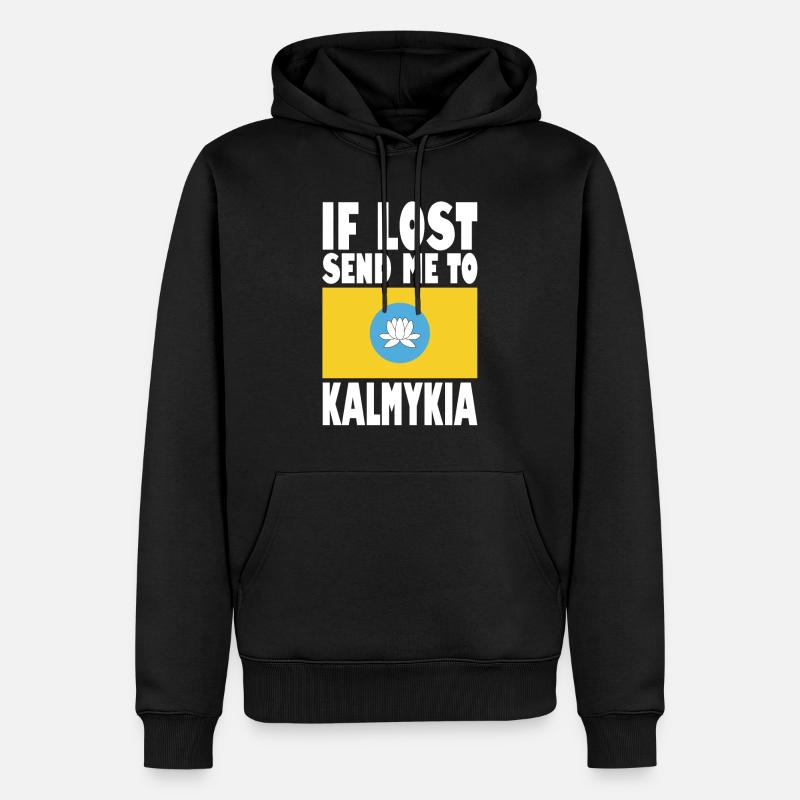 Drapeau de Kalmoukie - Sweat à capuche Premium bio Homme - noir