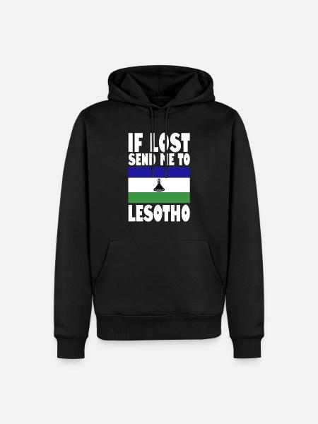 Lesotho Flag Saying - Men’s Premium Organic Hoodie - black