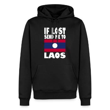 Laos Flagge Spruch - Männer Premium Bio Hoodie - Schwarz - Vorne - Nico (187cm)