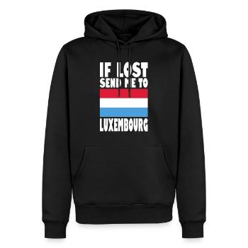 Drapeau luxembourgeois - Sweat à capuche Premium bio Homme - noir - Devant - Nico (187cm)