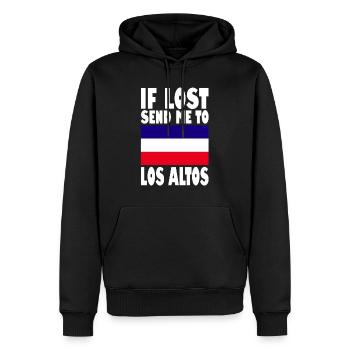 Los Altos Flag Saying - Men’s Premium Organic Hoodie - black - Front - Nico (187cm)