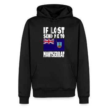 Dicton du drapeau de Montserrat - Sweat à capuche Premium bio Homme - noir - Devant - Nico (187cm)