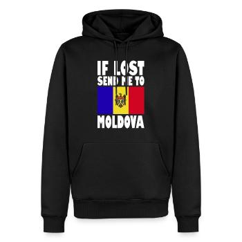 Moldawien Flagge Spruch - Männer Premium Bio Hoodie - Schwarz - Vorne - Nico (187cm)