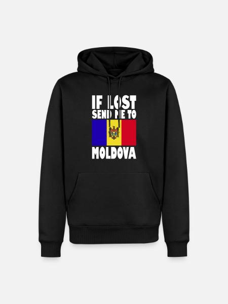 Moldova Flag Slogan - Men’s Premium Organic Hoodie - black