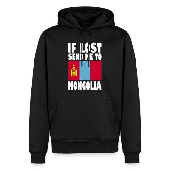Mongolei Flagge Spruch - Männer Premium Bio Hoodie - Schwarz - Vorne - Nico (187cm)