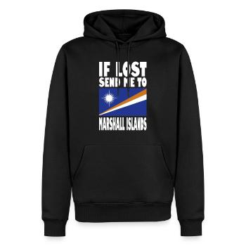 Drapeau des Îles Marshall - Sweat à capuche Premium bio Homme - noir - Devant - Nico (187cm)