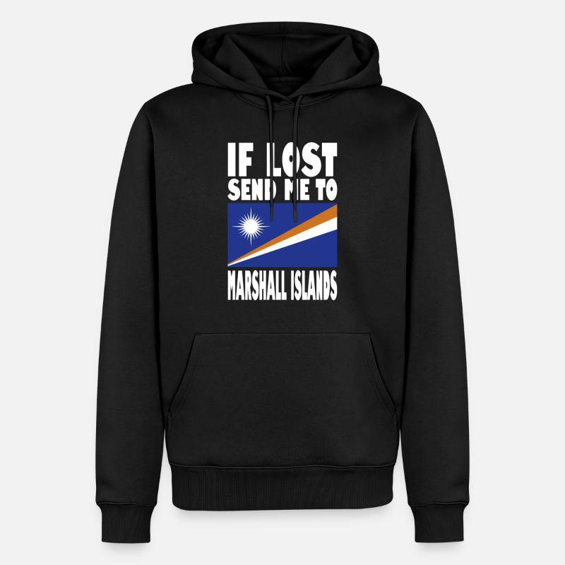 Drapeau des Îles Marshall - Sweat à capuche Premium bio Homme - noir