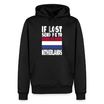 Drapeau des Pays-Bas - Sweat à capuche Premium bio Homme - noir - Devant - Nico (187cm)