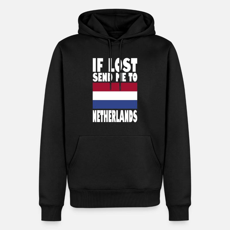 Drapeau des Pays-Bas - Sweat à capuche Premium bio Homme - noir