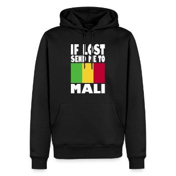 Slogan du drapeau du Mali - Sweat à capuche Premium bio Homme - noir - Devant - Nico (187cm)