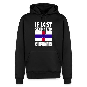 Niederländische Antillen Flagge Spruch - Männer Premium Bio Hoodie - Schwarz - Vorne - Nico (187cm)