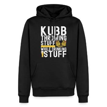 Kubb Wikinger Schach - Männer Premium Bio Hoodie - Schwarz - Vorne - Nico (187cm)