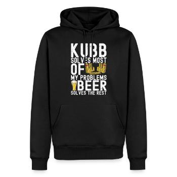 Kubb Wikinger Schach - Männer Premium Bio Hoodie - Schwarz - Vorne - Nico (187cm)