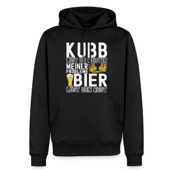 Kubb Wikinger Schach - Männer Premium Bio Hoodie - Schwarz - Vorne - Nico (187cm)