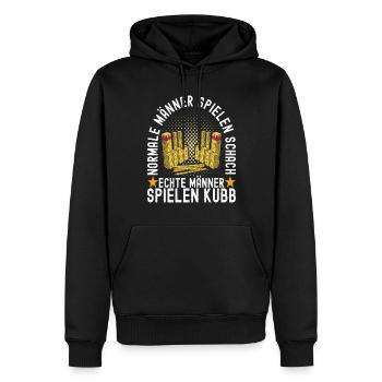 Kubb Wikinger Schach - Männer Premium Bio Hoodie - Schwarz - Vorne - Nico (187cm)