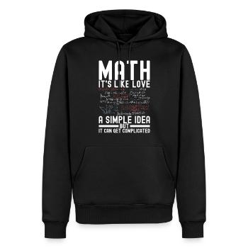 Professeur de mathématiques Mathématiques - Sweat à capuche Premium bio Homme - noir - Devant - Nico (187cm)