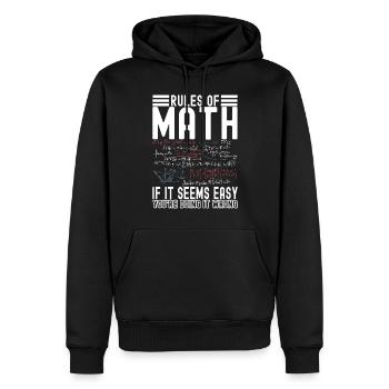Professeur de mathématiques Mathématiques - Sweat à capuche Premium bio Homme - noir - Devant - Nico (187cm)
