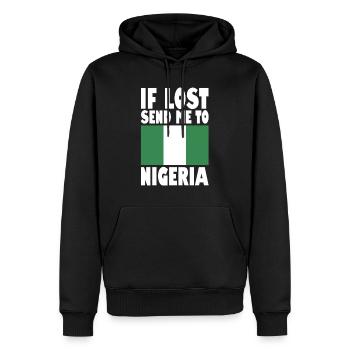 Drapeau du Nigeria - Sweat à capuche Premium bio Homme - noir - Devant - Nico (187cm)