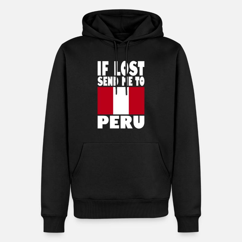 Drapeau du Pérou - Sweat à capuche Premium bio Homme - noir