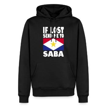 Saba Flagge Spruch - Männer Premium Bio Hoodie - Schwarz - Vorne - Nico (187cm)