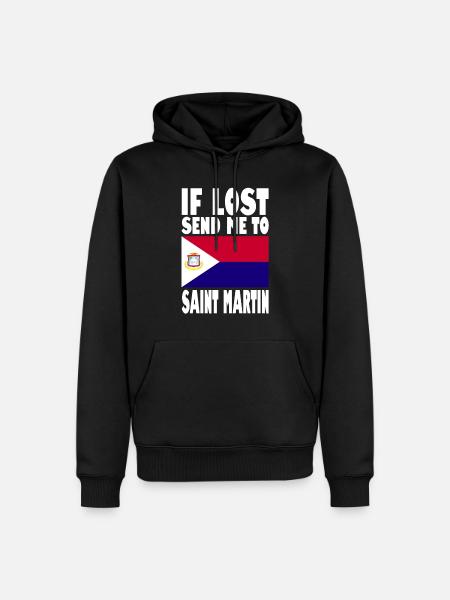 St. Martin Flag Saying - Men’s Premium Organic Hoodie - black