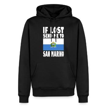 San Marino Flagge Spruch - Männer Premium Bio Hoodie - Schwarz - Vorne - Nico (187cm)