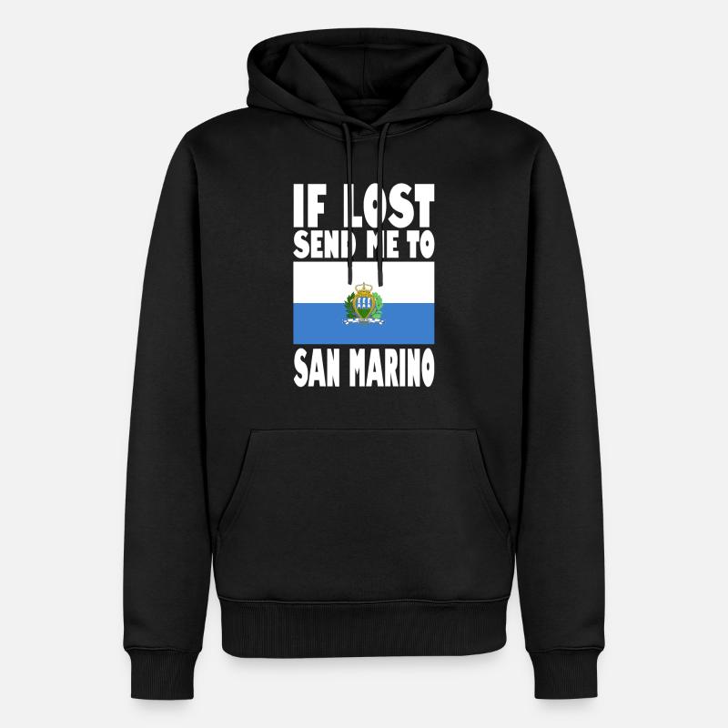 Drapeau de Saint-Marin - Sweat à capuche Premium bio Homme - noir