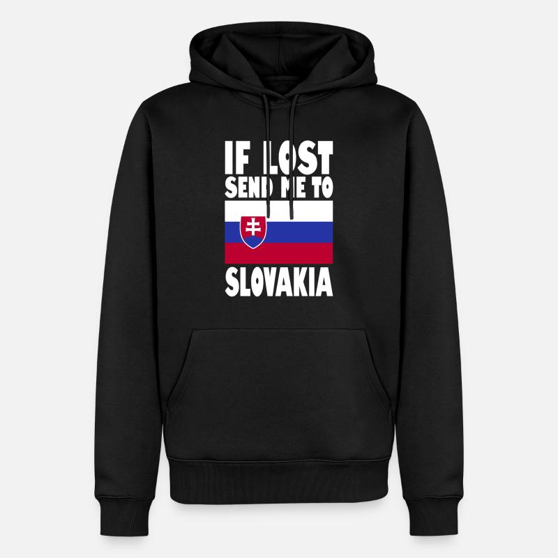 Drapeau de la Slovaquie - Sweat à capuche Premium bio Homme - noir