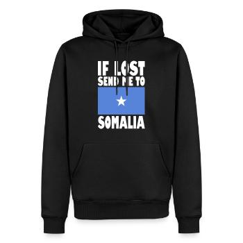 Drapeau de la Somalie - Sweat à capuche Premium bio Homme - noir - Devant - Nico (187cm)