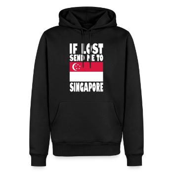 Singapur Flagge Spruch - Männer Premium Bio Hoodie - Schwarz - Vorne - Nico (187cm)
