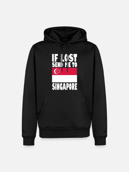 Drapeau de Singapour - Sweat à capuche Premium bio Homme - noir