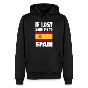 Spanien Flagge Spruch - Männer Premium Bio Hoodie - Schwarz - Vorne - Nico (187cm)